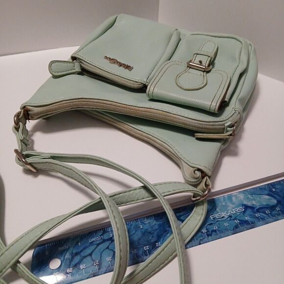 Multi Sac Light Blue Crossbody Purse – Adjustable Strap – Zipper Pockets - Picture 7 of 11